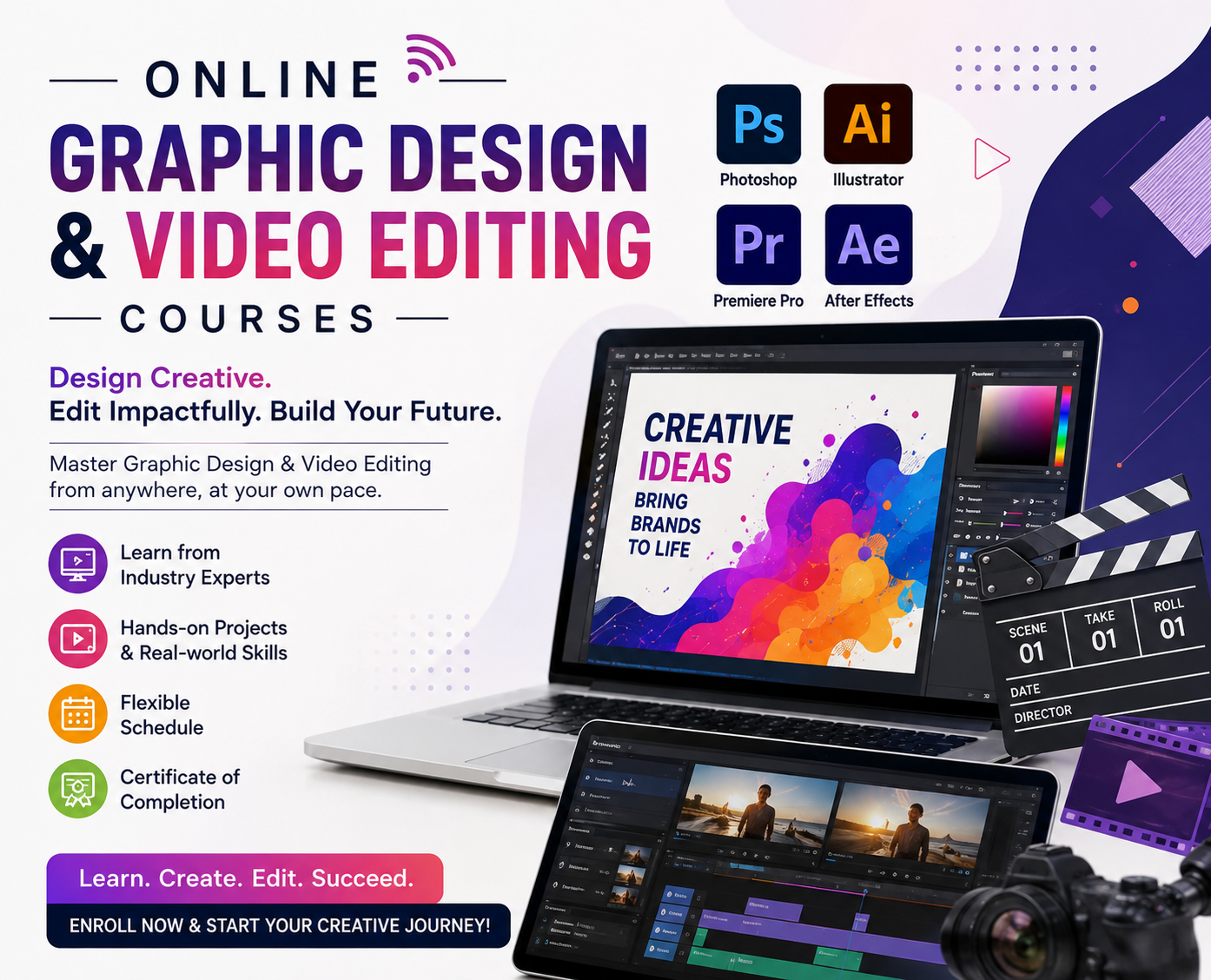 Online Graphic Design & Video Editing Course