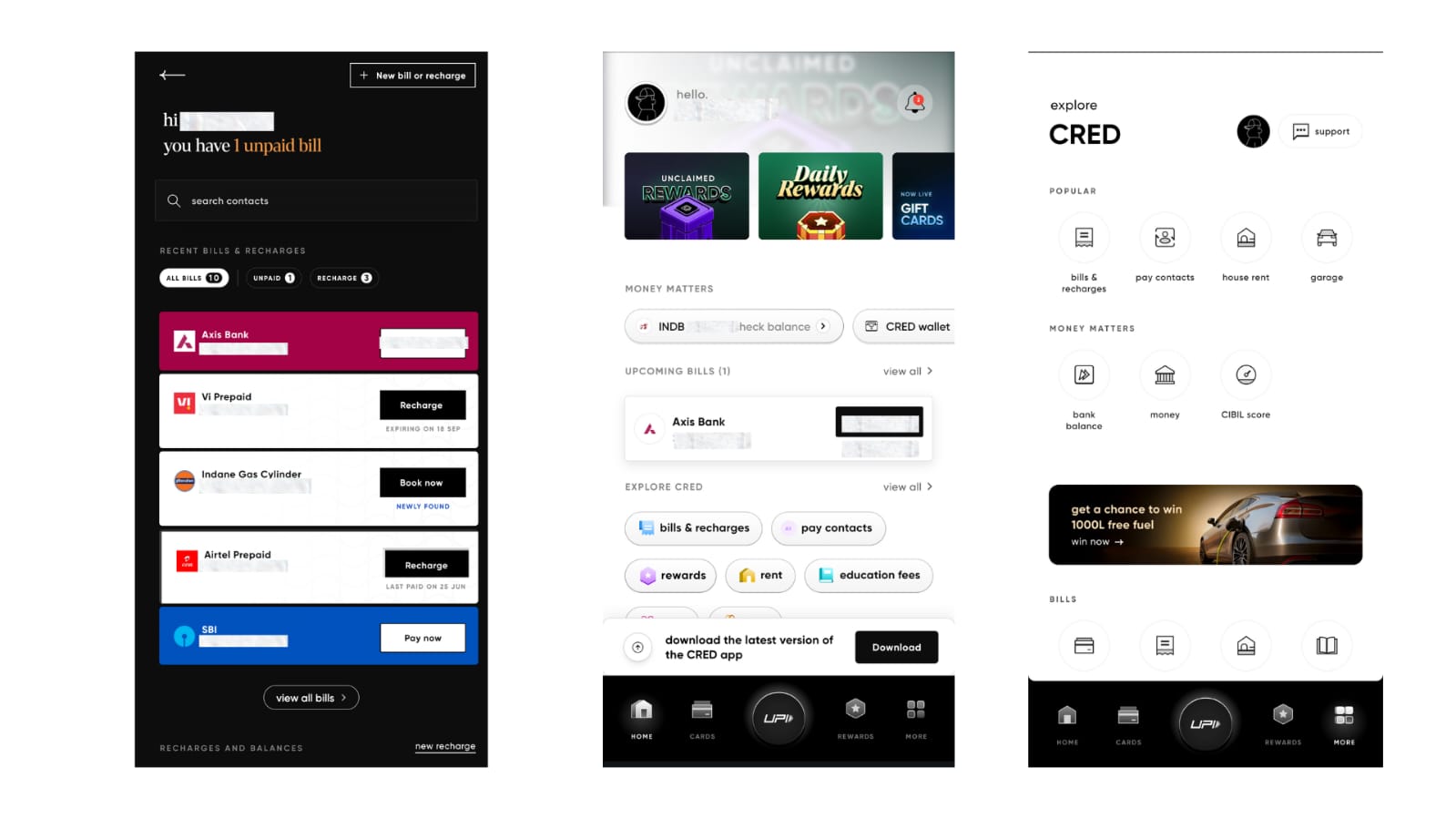cred payment app ux design